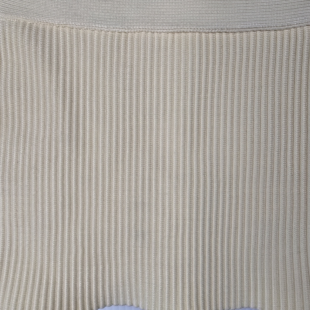 House of Harlow 1960 Pale Yellow Ribbed Cross-Strap Crop Top Size Small - Picture 6 of 10